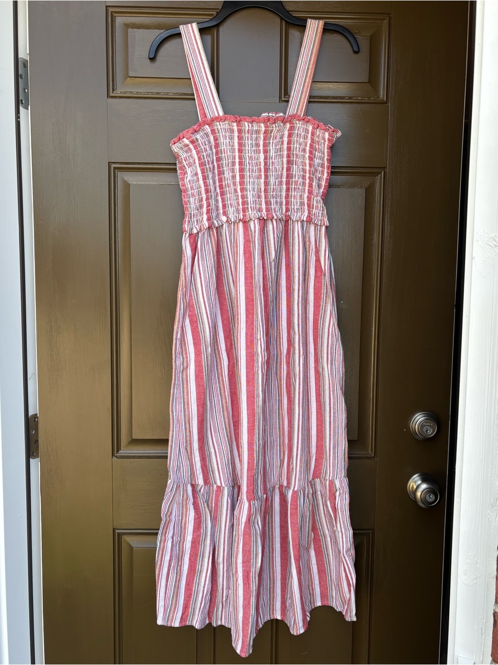 Knox Rose Striped Maxi Dress with Smocked Bodice - Picture 3 of 5
